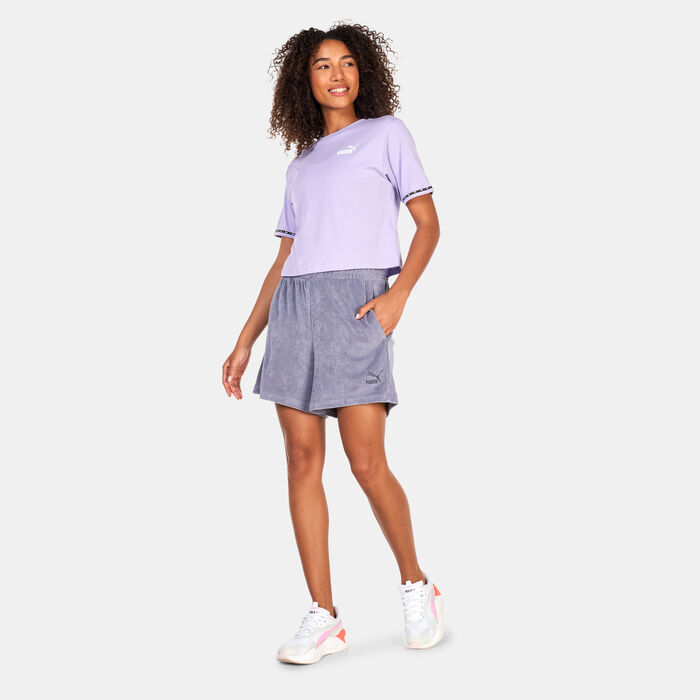 PUMA Women's Classics Towelling Shorts Grey image number 2