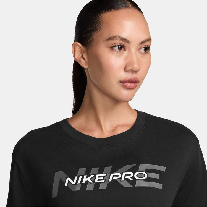 Nike Women's Pro Crop Top Black Nike Women's Pro Crop Top Black image number 2