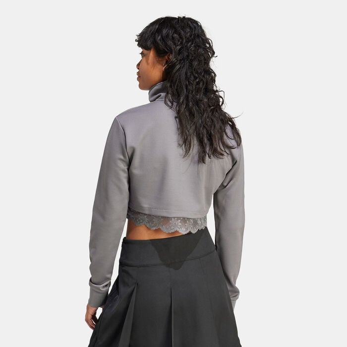 adidas Originals Women's Lace 1/4-Zip Track Jacket Grey image number 1