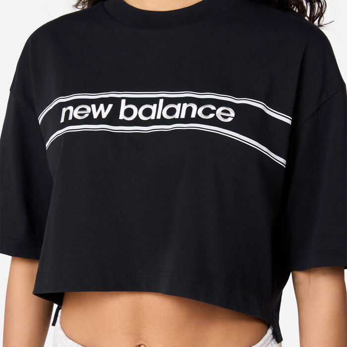 New Balance Women's Athletics Linear Logo T-Shirt Purple image number 3