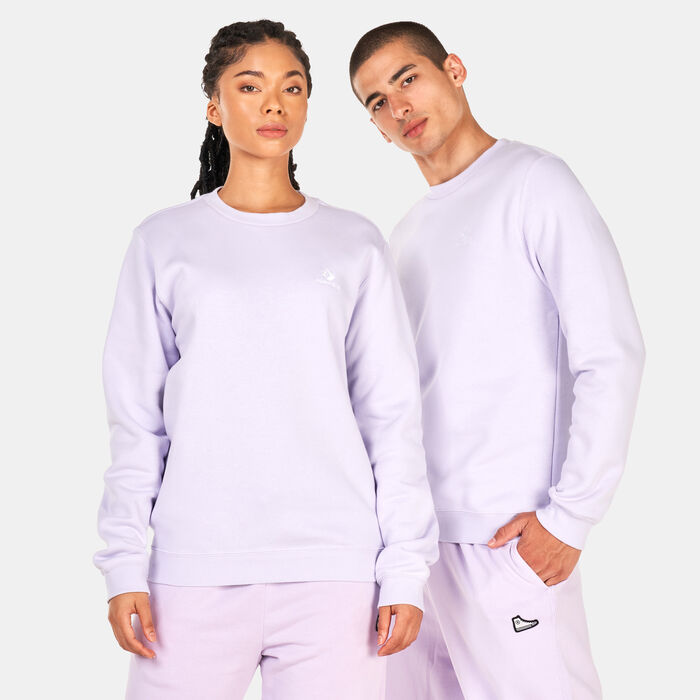 Converse Star Chevron Embroidered Logo Sweatshirt Purple Converse Star Chevron Embroidered Logo Sweatshirt Purple image number 0