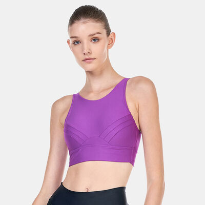 Under Armour Women's Infinity Mid Pintuck Medium-Support Training Sports Bra Purple Under Armour Women's Infinity Mid Pintuck Medium-Support Training Sports Bra Purple
