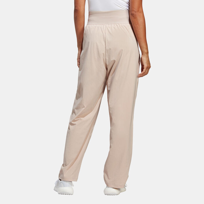 adidas Women's Training Exercise Snacking Woven Wide-Leg Joggers Beige adidas Women's Training Exercise Snacking Woven Wide-Leg Joggers Beige image number 1