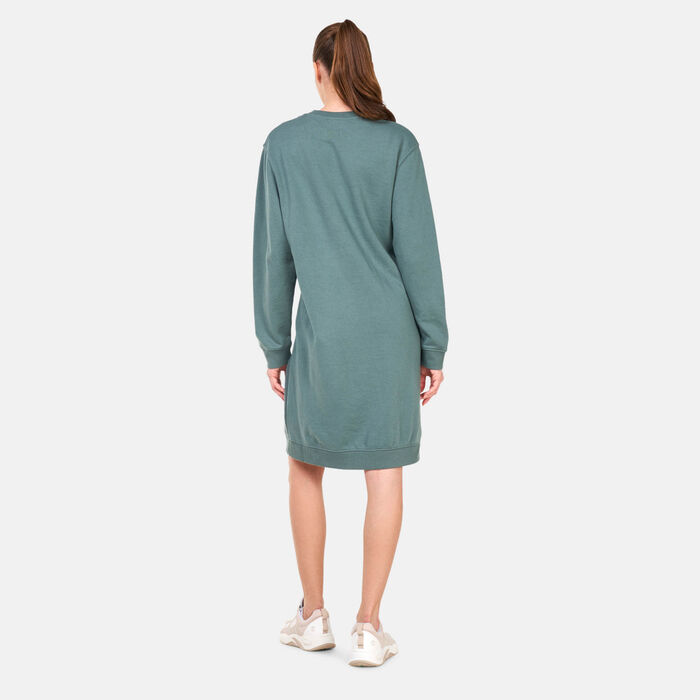 Timberland Women's Check-Logo Crewneck Dress Green image number 1