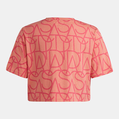 adidas Kids' Brand Love Print Crop Top Orange