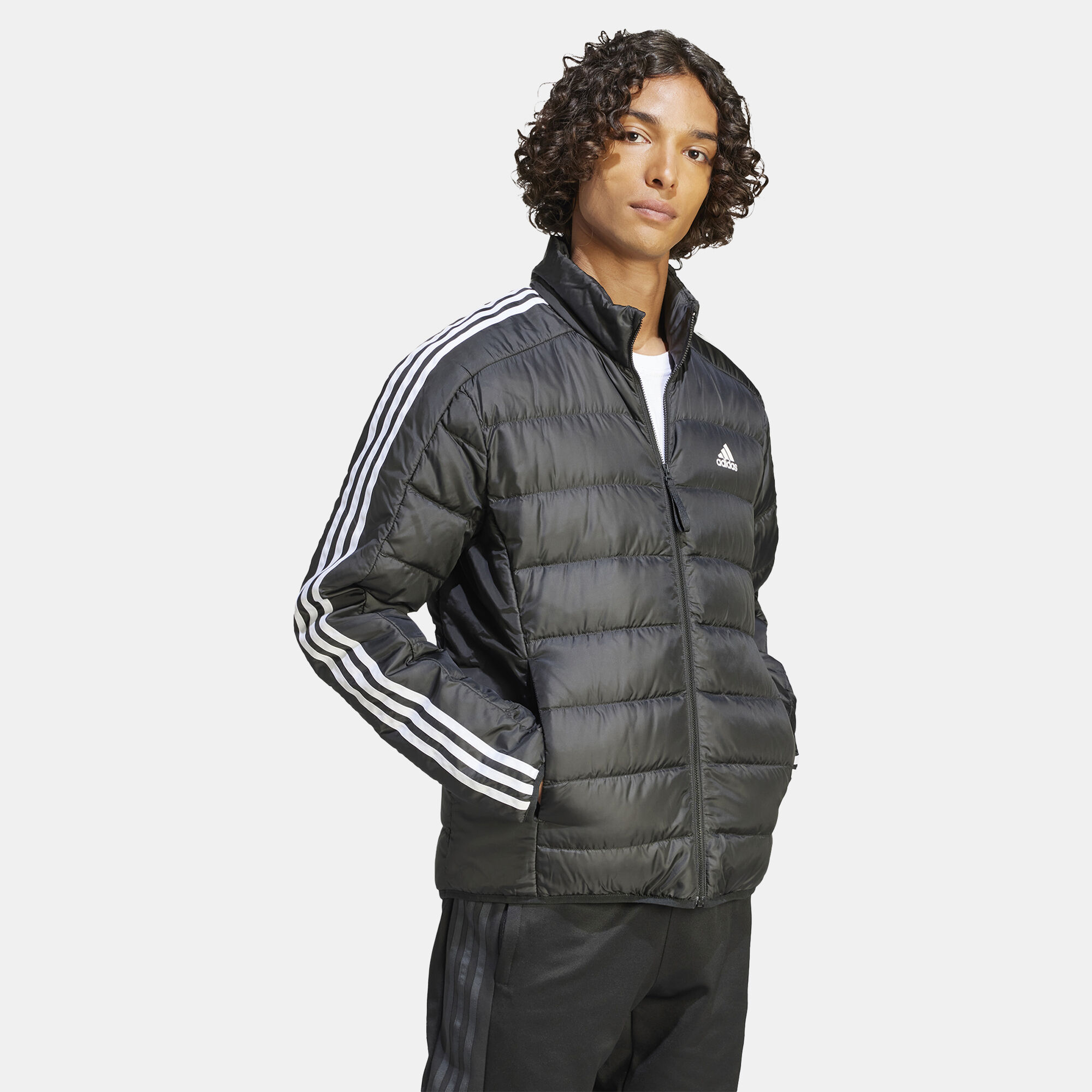 Men s Essentials 3 Stripes Light Down Jacket
