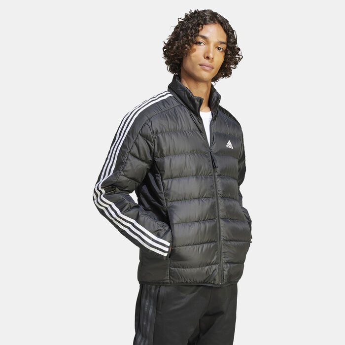 adidas Men's Essentials 3-Stripes Light Down Jacket Black adidas Men's Essentials 3-Stripes Light Down Jacket Black image number 2