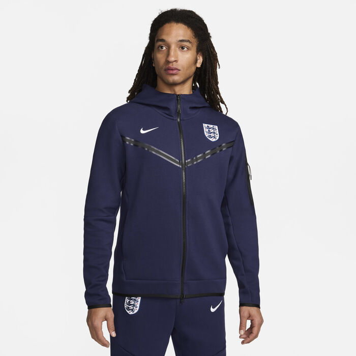 Nike Men's Football England Tech Fleece Windrunner Full-Zip Hoodie Blue Nike Men's Football England Tech Fleece Windrunner Full-Zip Hoodie Blue image number 1