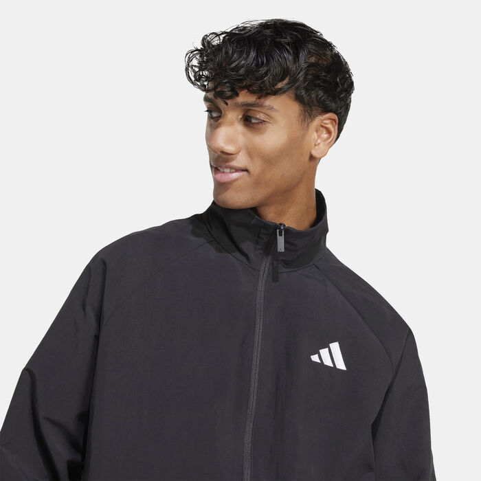 adidas Men's Essentials Windbreaker Jacket Black adidas Men's Essentials Windbreaker Jacket Black image number 3