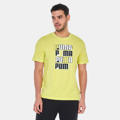 PUMA Men's Essentials+ Logo Lab T-Shirt yellow