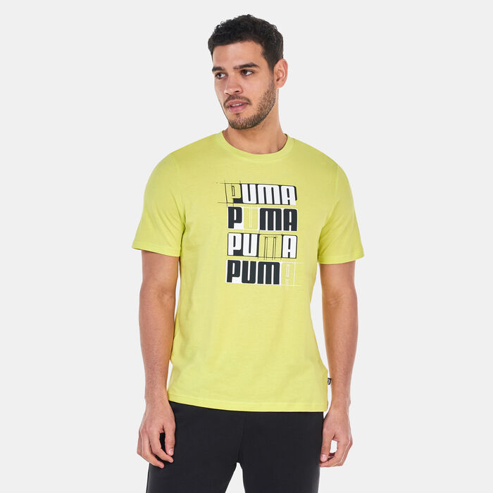 PUMA Men's Essentials+ Logo Lab T-Shirt yellow image number 0