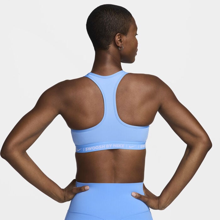 Nike Women's Swoosh Medium-Support Padded Sports Bra Blue Nike Women's Swoosh Medium-Support Padded Sports Bra Blue image number 2