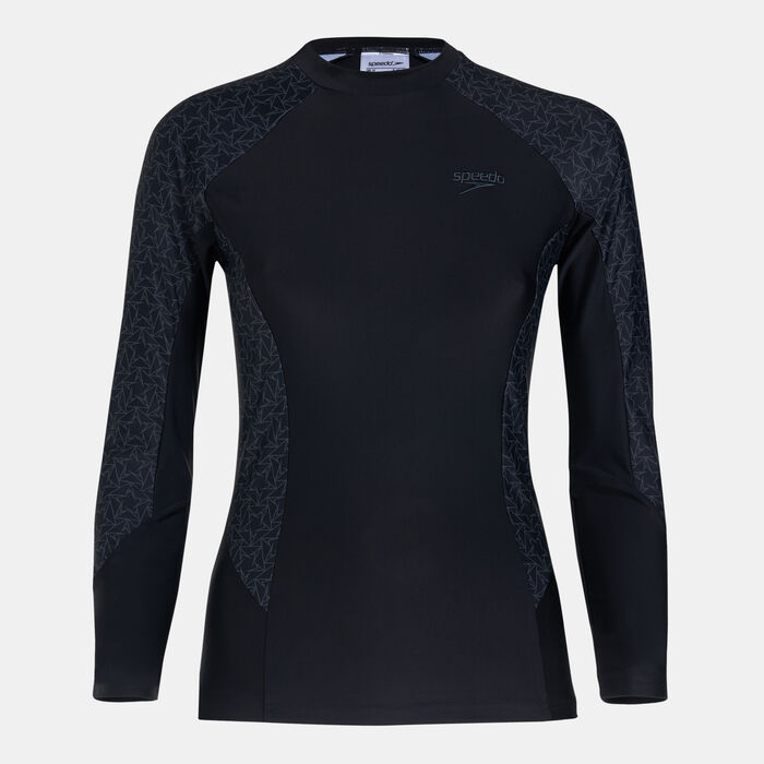 Speedo Women's Boomstar Long Sleeves Rash Top Black Speedo Women's Boomstar Long Sleeves Rash Top Black image number 0