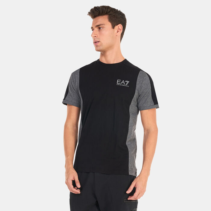 EA7 Emporio Armani Men's Train Athletic Colour-Block T-Shirt Black EA7 Emporio Armani Men's Train Athletic Colour-Block T-Shirt Black image number 0