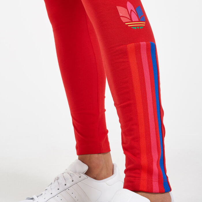 Buy adidas Women's Adicolor 3D Trefoil Leggings Red in KSA -SSS