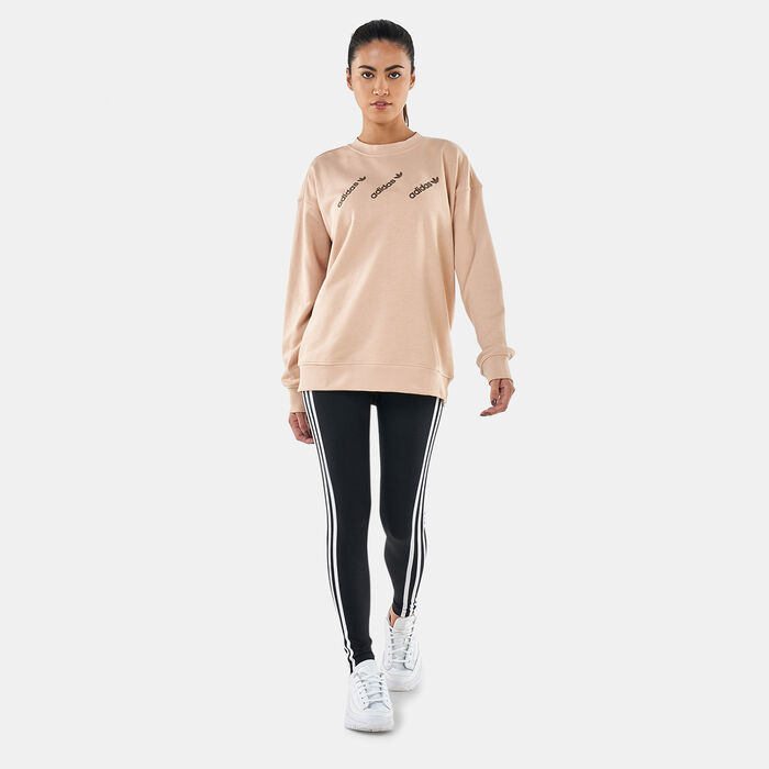 adidas Originals Women's Crew Sweatshirt Brown adidas Originals Women's Crew Sweatshirt Brown image number 2