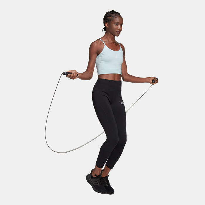 adidas Women's AEROKNIT 7/8 Sports Leggings Black adidas Women's AEROKNIT 7/8 Sports Leggings Black image number 2