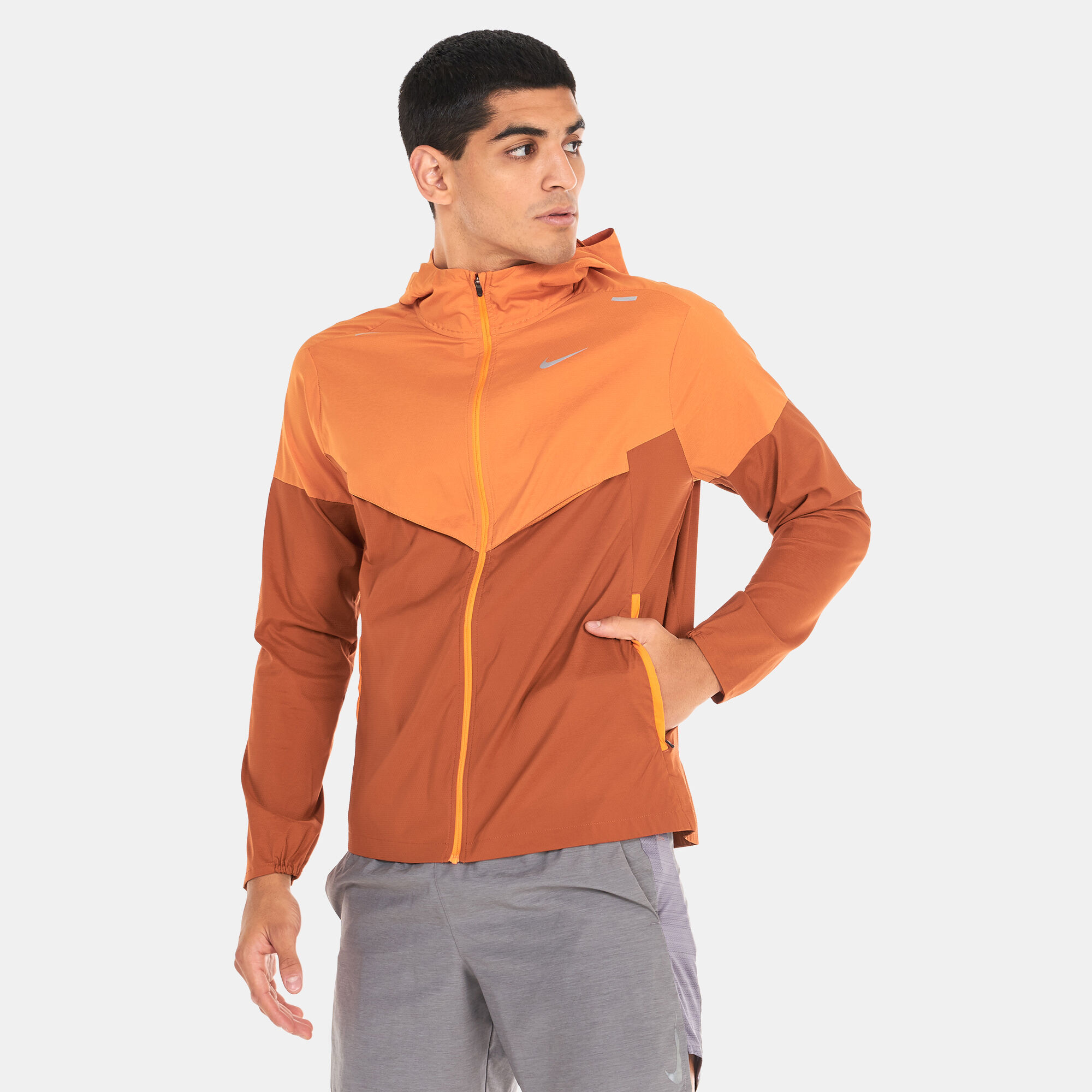 Nike running jacket orange hotsell