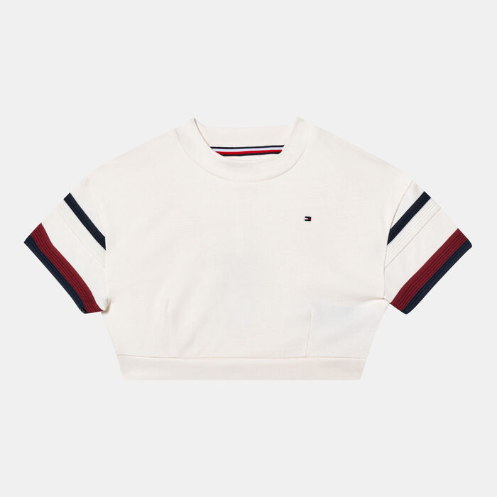 Tommy Hilfiger Kids' Global Striped Crop Top White image number 0