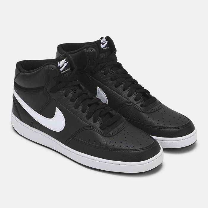 Nike Men's Court Vision Mid Next Nature Shoes Black Nike Men's Court Vision Mid Next Nature Shoes Black image number 1
