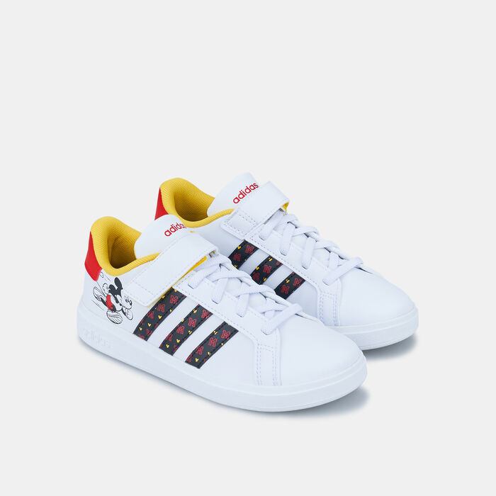 adidas Kids' x Disney Grand Court Mickey Shoe White adidas Kids' x Disney Grand Court Mickey Shoe White image number 1