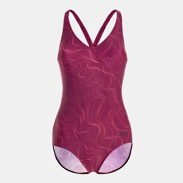 Speedo Lexi Printed Shaping Swimsuit Purple