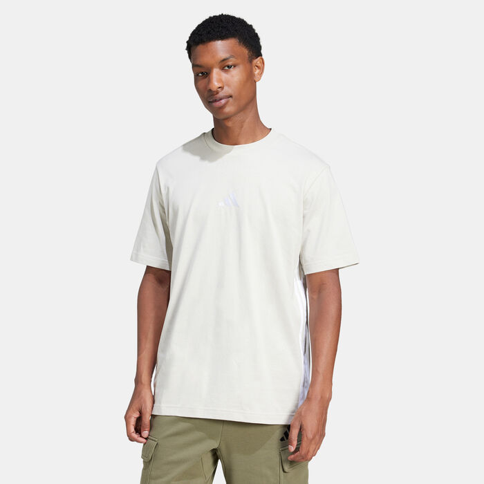adidas Men's Essentials 3-Stripes T-Shirt Beige adidas Men's Essentials 3-Stripes T-Shirt Beige image number 0