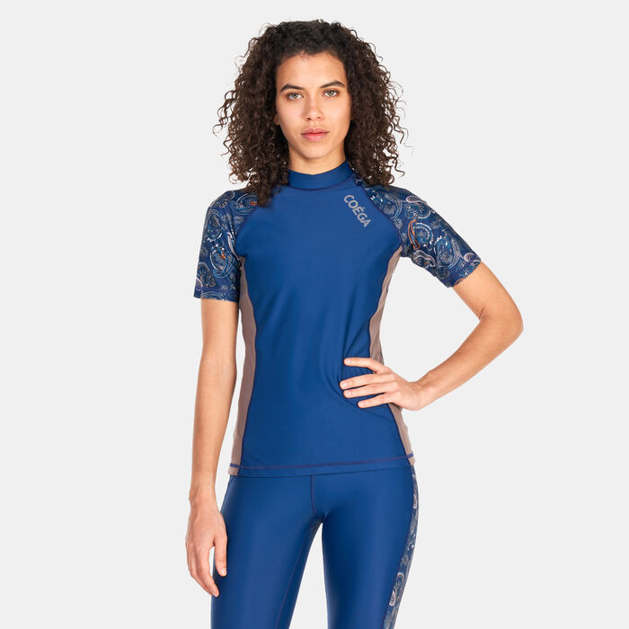 COEGA Women's Printed Rashguard Blue COEGA Women's Printed Rashguard Blue image number 0