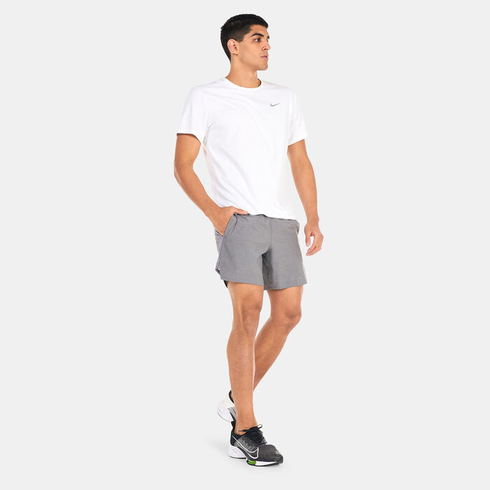 Nike Men's Miler Dri-FIT UV Running T-Shirt White Nike Men's Miler Dri-FIT UV Running T-Shirt White image number 2