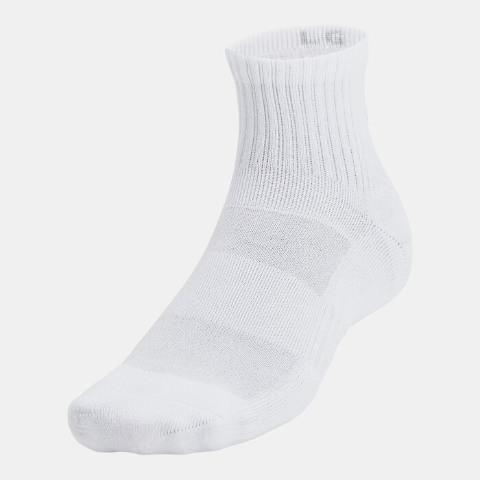 Under Armour Training Cotton Quarter-Crew Socks (3 Pairs) White Under Armour Training Cotton Quarter-Crew Socks (3 Pairs) White image number 2