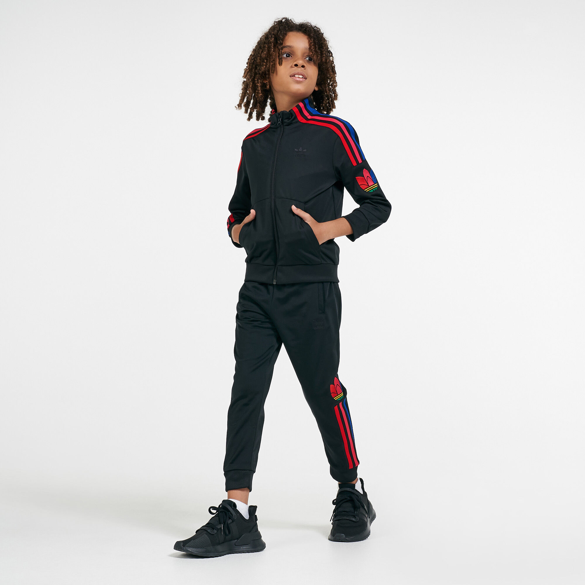 3d trefoil graphic sweat pants outlet