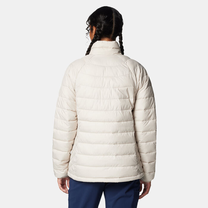 Columbia Women’s Powder Lite II Hooded Insulated Hiking Jacket Beige image number 1