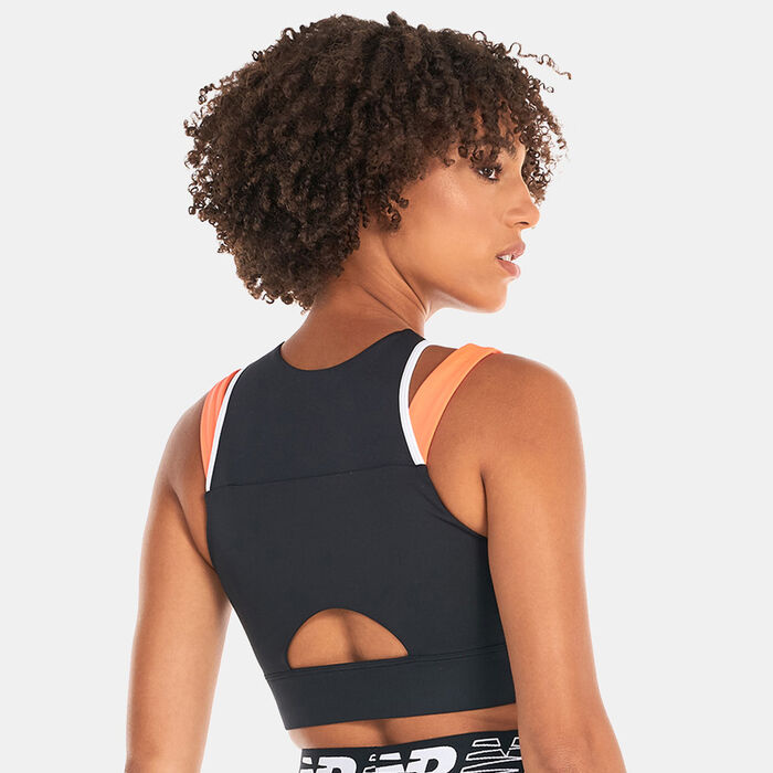 New Balance Women's Shape Shield Crop Bra Black New Balance Women's Shape Shield Crop Bra Black image number 1