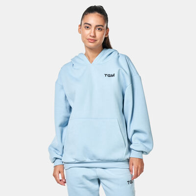 The Giving Movement Lounge Logo Print Hoodie Blue