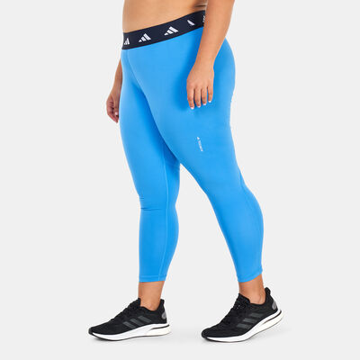 adidas Women's Techfit 7/8 Leggings (Plus Size) Blue