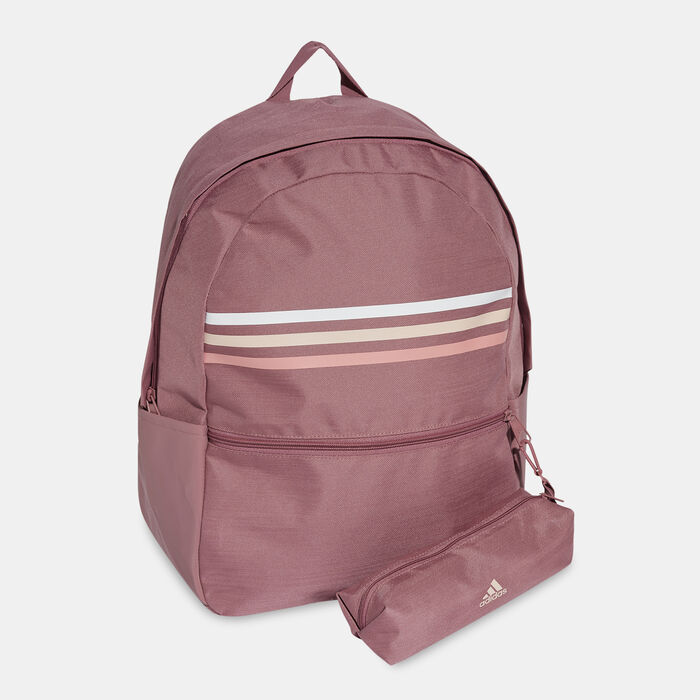 adidas Classic Horizontal 3-Stripes Backpack Pink adidas Classic Horizontal 3-Stripes Backpack Pink image number 1