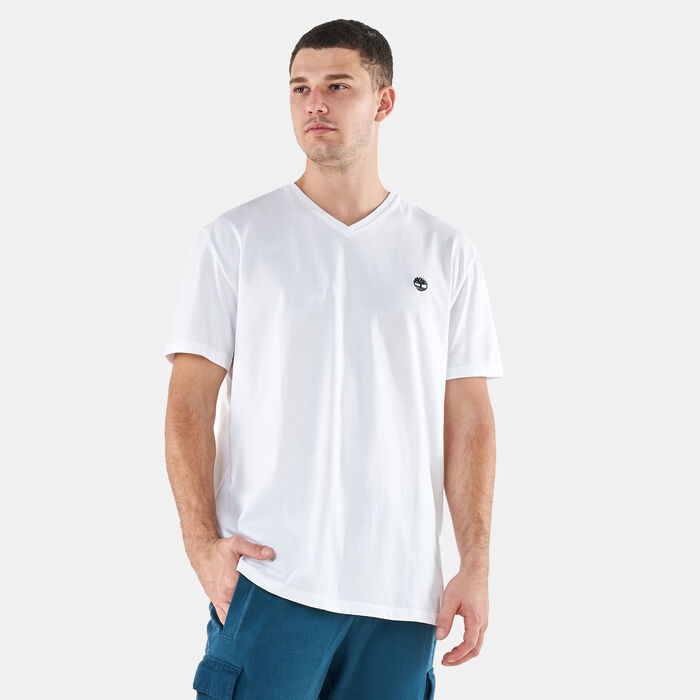 Timberland Men's Dunstan River Jersey V-Neck Slim T-Shirt White image number 0