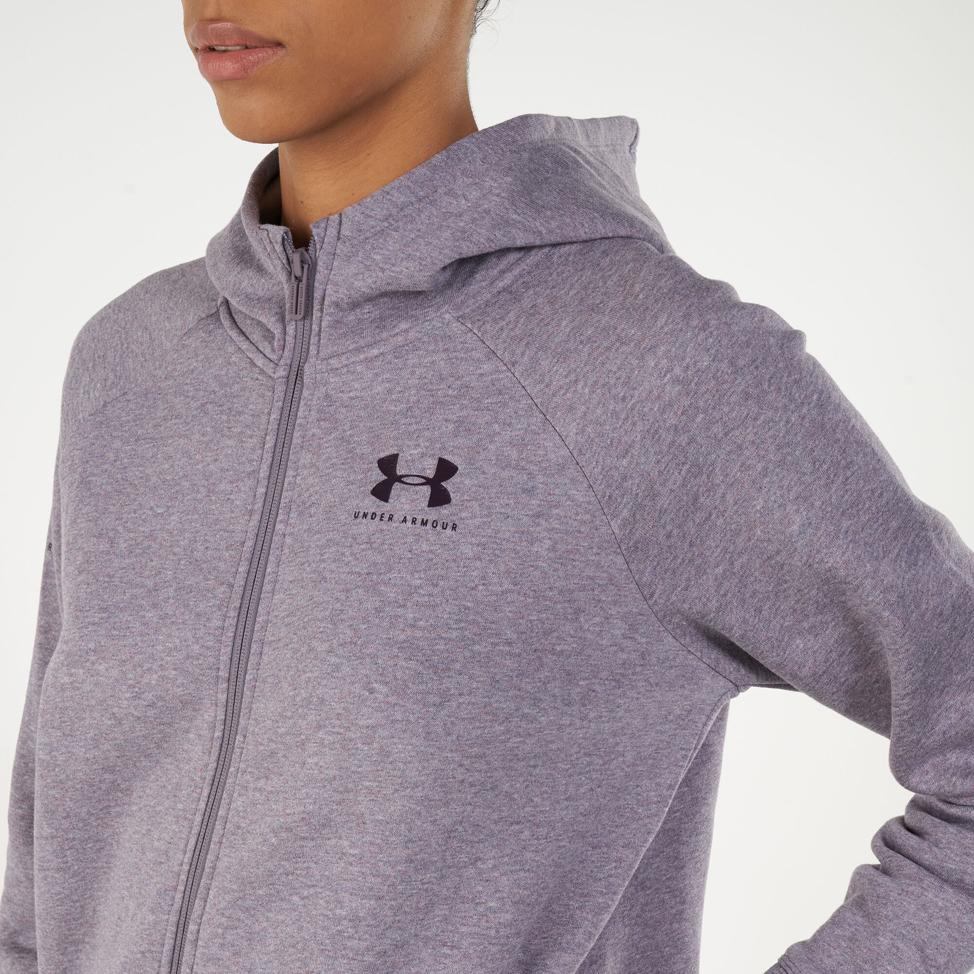 Women's ua rival fleece sportstyle shop lc sleeve graphic full zip