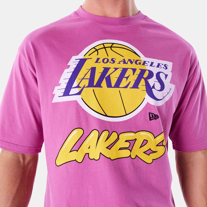 New Era Men's NBA Los Angeles Lakers Wordmark T-Shirt Purple New Era Men's NBA Los Angeles Lakers Wordmark T-Shirt Purple image number 3