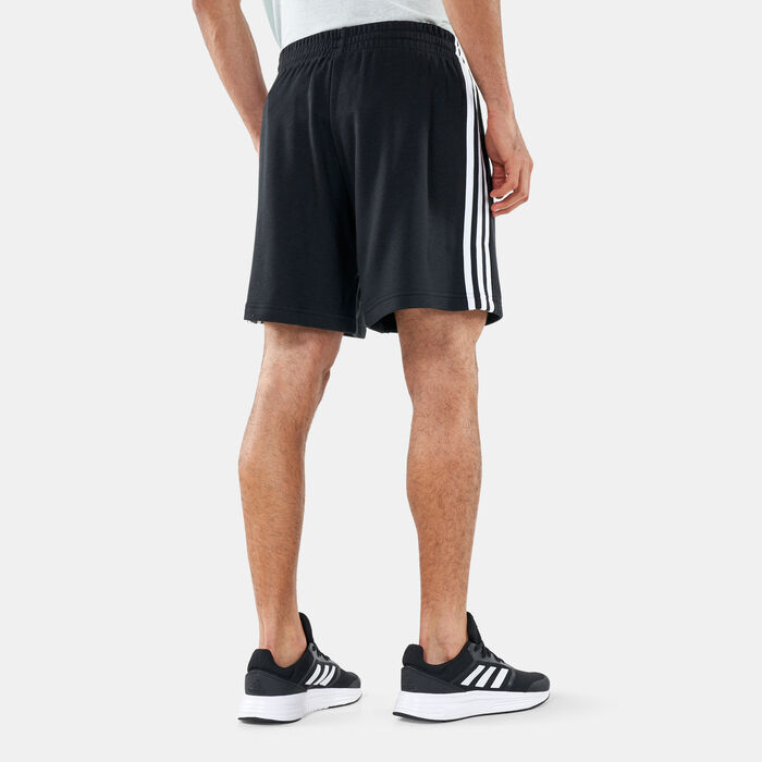 adidas Men's Essentials French Terry 3-Stripes Shorts White adidas Men's Essentials French Terry 3-Stripes Shorts White image number 1