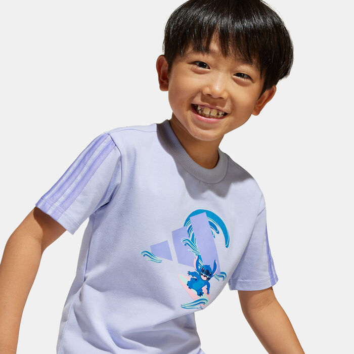 adidas Kids' Disney Lilo & Stitch T-Shirt and Shorts Set Purple adidas Kids' Disney Lilo & Stitch T-Shirt and Shorts Set Purple image number 3