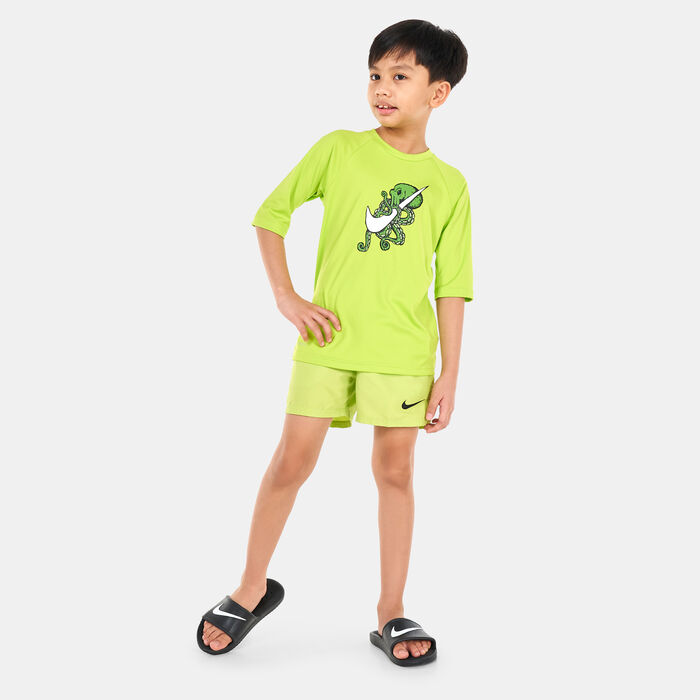 Nike Swim Kids' Short Sleeve Hydroguard Green image number 2