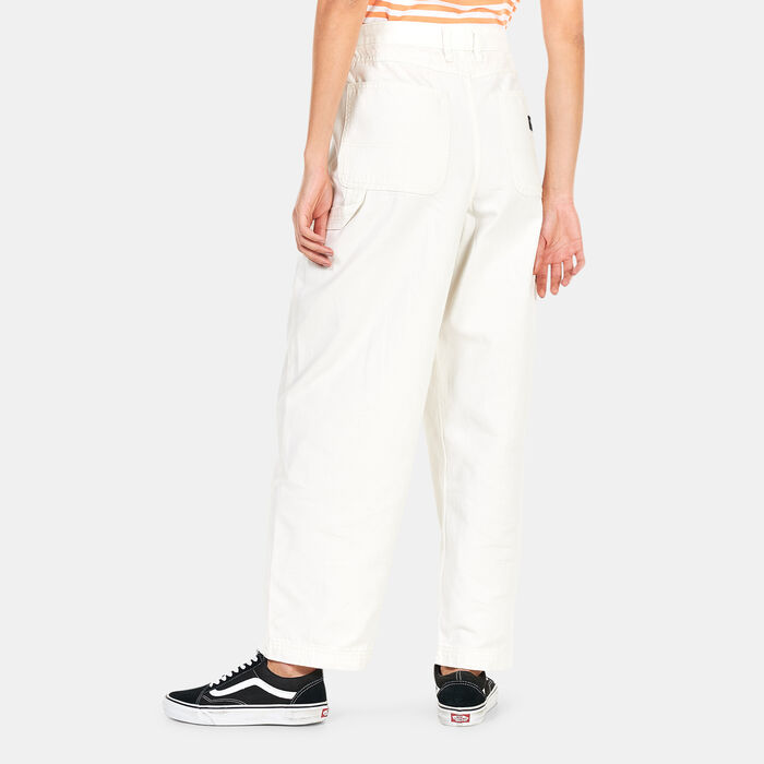 Vans Women's Ground Work Pants White Vans Women's Ground Work Pants White image number 1