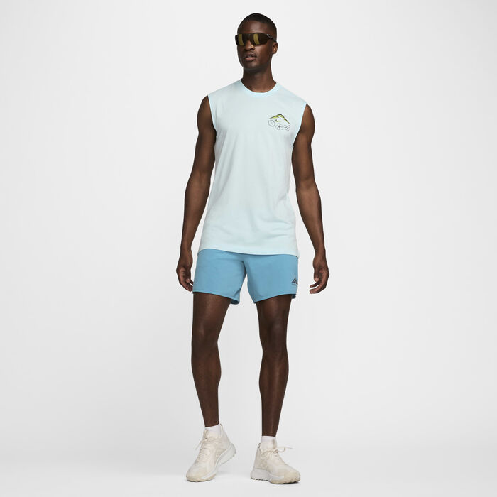 Nike Men's Dri-FIT Sleeveless Running T-Shirt Blue Nike Men's Dri-FIT Sleeveless Running T-Shirt Blue image number 4