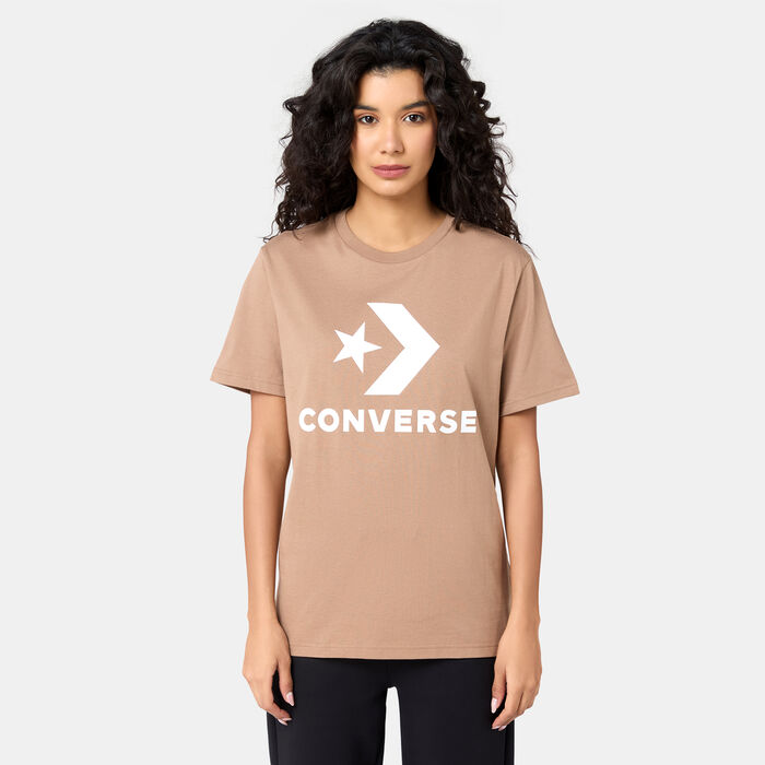 Converse Go-To Star Chevron Logo T-Shirt Brown Converse Go-To Star Chevron Logo T-Shirt Brown image number 0