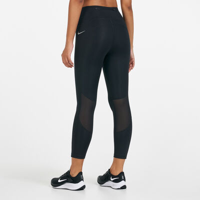 Nike Women's Fast Mid-Rise Crop Running Leggings Black