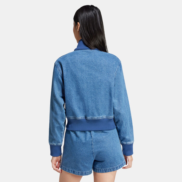 adidas Originals Women's Adicolor Denim Track Jacket Blue adidas Originals Women's Adicolor Denim Track Jacket Blue image number 1