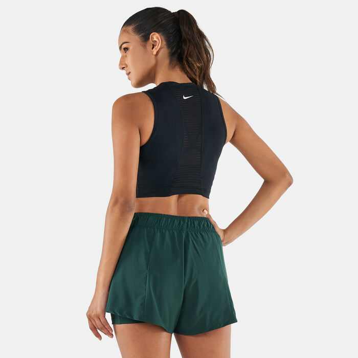 Nike Women's Pro Dri-FIT Cropped Tank Top Black Nike Women's Pro Dri-FIT Cropped Tank Top Black image number 1