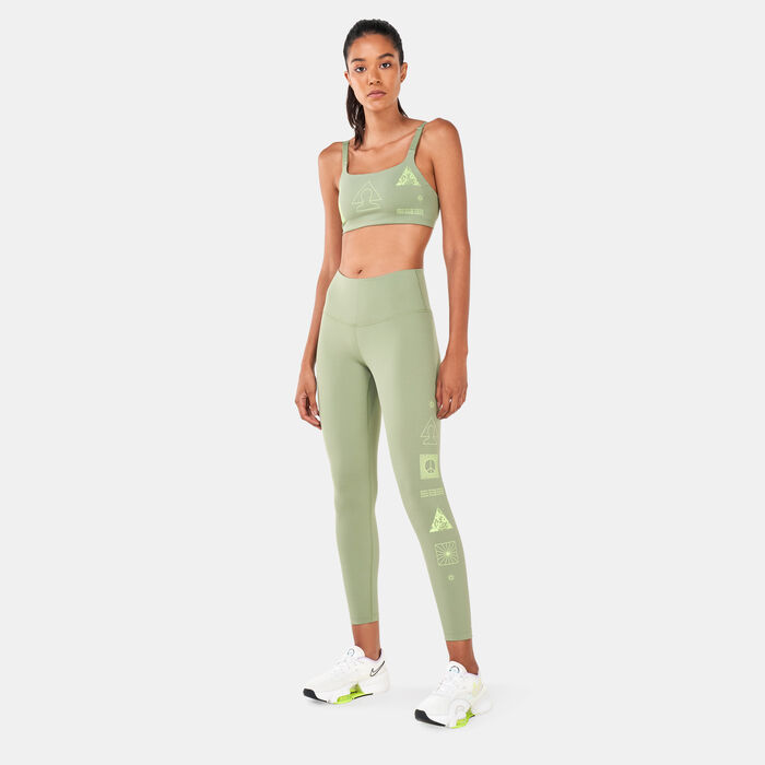 Nike Women's Pro Yoga Dri-FIT 7/8 Graphic Leggings Green Nike Women's Pro Yoga Dri-FIT 7/8 Graphic Leggings Green image number 2