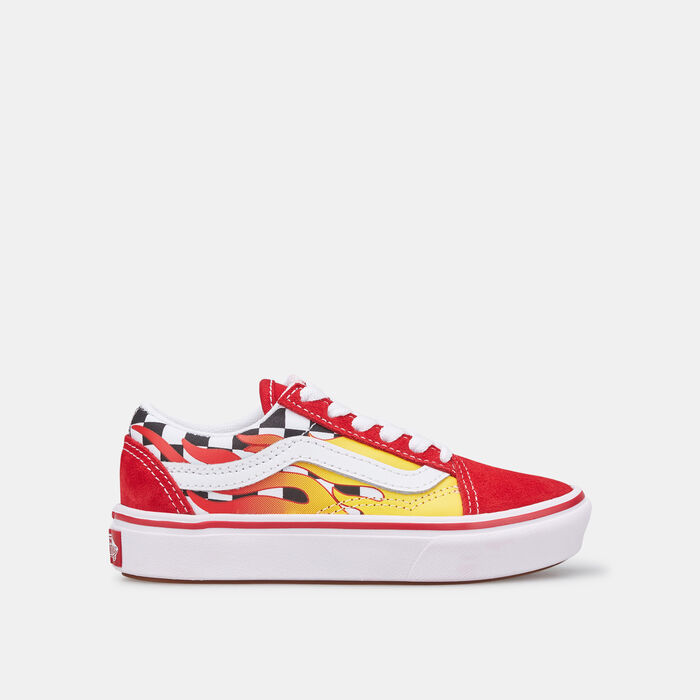 Vans Kids’ Flame ComfyCush Old Skool Unisex Shoe (Younger Kids) Red Vans Kids’ Flame ComfyCush Old Skool Unisex Shoe (Younger Kids) Red image number 0
